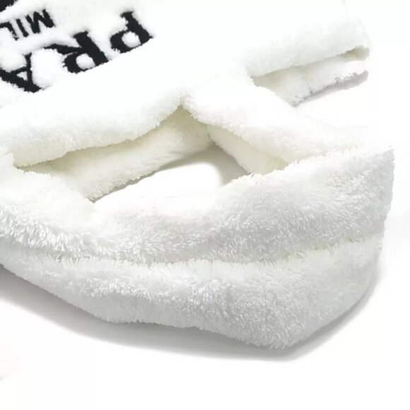 Auth PRADA TERRY Handbag Tote Bag White Pile/Silvertone - Picture 6 of 14